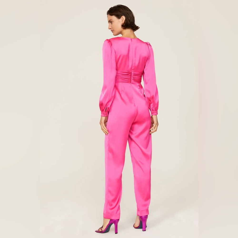 Ieena Mac Duggal satin twist pink jumpsuit - Picture 4 of 16